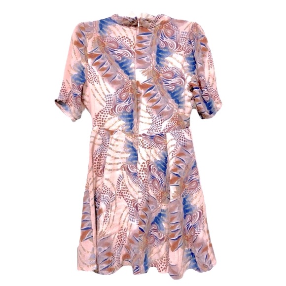 Free People Abstract Floral Print Keyhole Plunge Mini Dress - Picture 6 of 10